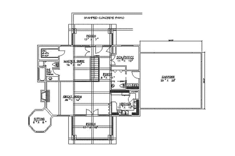 Home Plan - Floor Plan - Main Floor for Traditional House Plan #117-182 - 2 bed, 3 bath