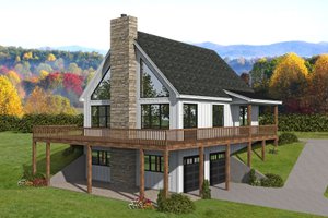 Exterior - Front Elevation 3 for Contemporary House Plan #932-558 - 2 bed, 2.5 bath