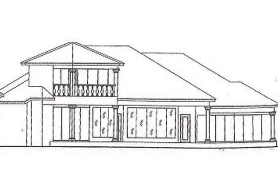 Exterior - Rear Elevation for Mediterranean House Plan #115-108 - 4 bed, 5 bath