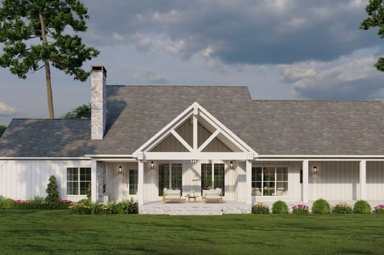 Exterior - Rear Elevation for Farmhouse House Plan #923-368 - 4 bed, 3 bath
