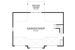 Floor Plan - Main Floor for Barndominium House Plan #112-177 - 1 bed, 1 bath