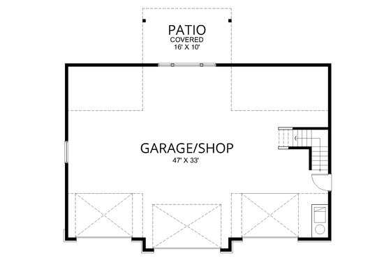 Floor Plan - Main Floor for Barndominium House Plan #112-177 - 1 bed, 1 bath