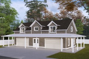 Exterior - Front Elevation 3 for Traditional House Plan #1060-297 - 1 bed, 1.5 bath
