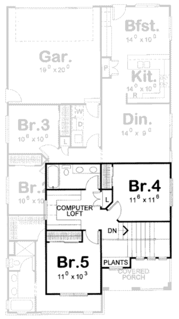 European Floor Plan - Upper Floor Plan #20-1746