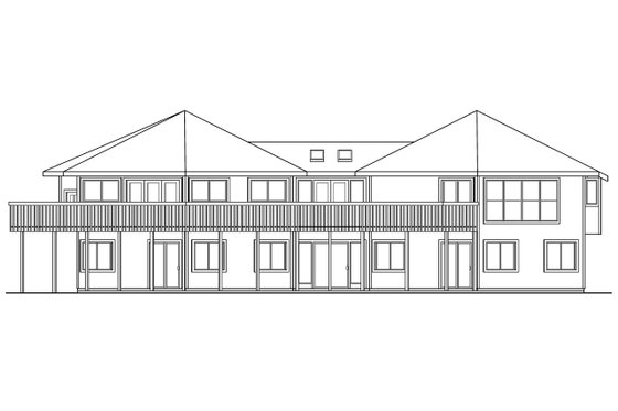 Exterior - Rear Elevation House Plan #124-642 - 3 bed, 3.5 bath