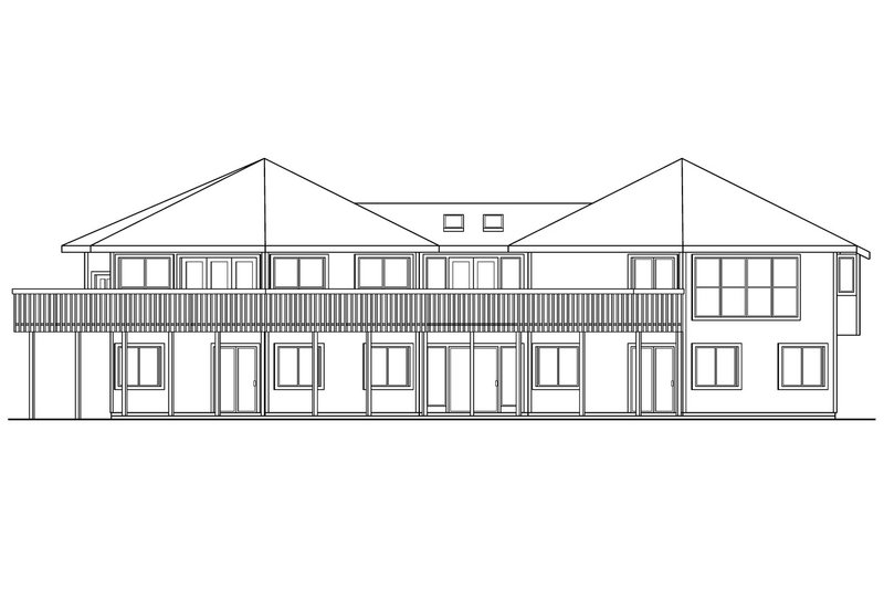 Home Plan - Exterior - Rear Elevation House Plan #124-642 - 3 bed, 3.5 bath