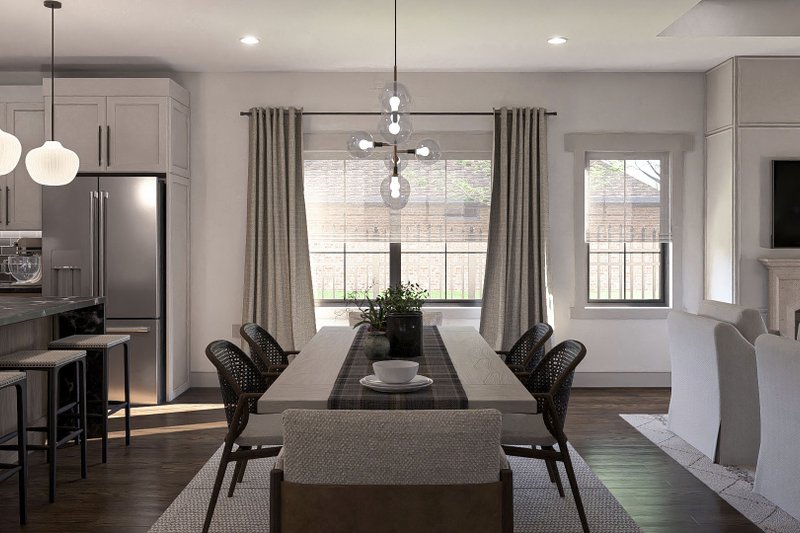 House Blueprint - Interior - Dining Room 1 for Craftsman House Plan #455-423 - 3 bed, 2 bath