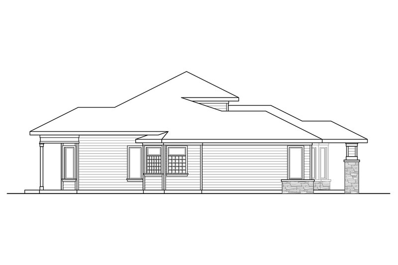Home Plan - Exterior - Other Elevation for Prairie House Plan #124-1159 - 2 bed, 2 bath