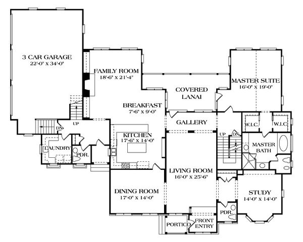Architectural House Design - European Floor Plan - Main Floor Plan #453-21