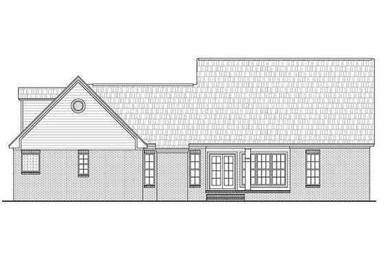 Exterior - Rear Elevation for Country House Plan #21-284 - 4 bed, 3 bath