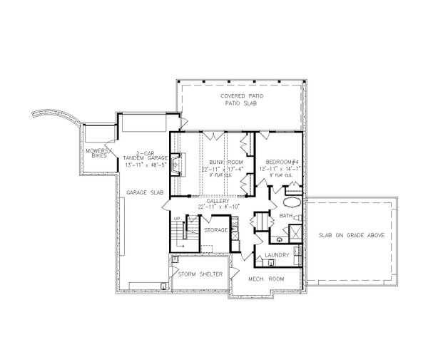 House Blueprint - Farmhouse Floor Plan - Lower Floor Plan #54-572