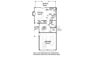Floor Plan - Main Floor for Craftsman House Plan #45-591 - 3 bed, 3 bath