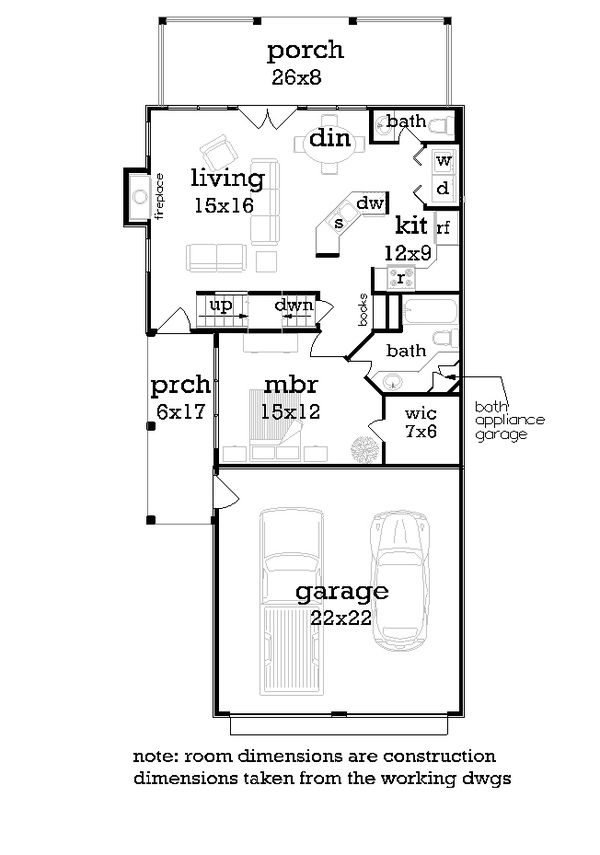 Architectural House Design - Craftsman Floor Plan - Main Floor Plan #45-591