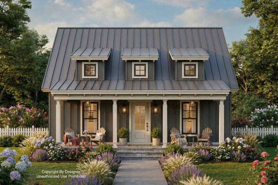 Exterior - Front Elevation for Craftsman House Plan #51-1433 - 1 bed, 1 bath