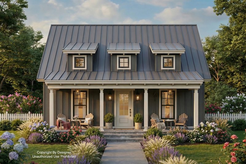 Exterior - Front Elevation 2 for Craftsman House Plan #51-1433 - 1 bed, 1 bath