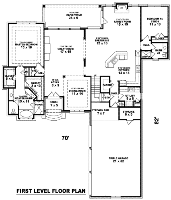 European Floor Plan - Main Floor Plan #81-1238