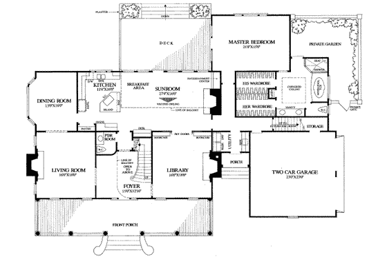 Floor Plan - Main Floor for Southern House Plan #137-240 - 4 bed, 4.5 bath