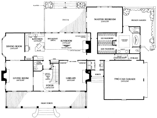 Home Plan - Southern Floor Plan - Main Floor Plan #137-240