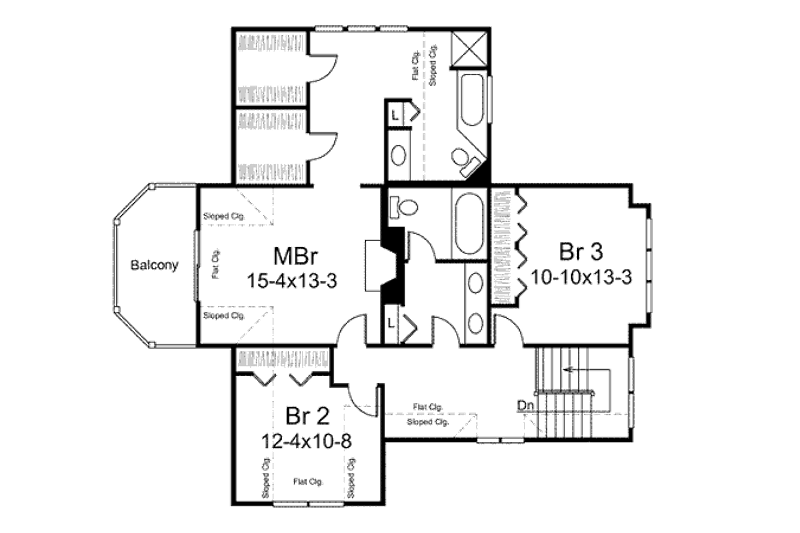 Dream House Plan - Floor Plan - Upper Floor for Victorian House Plan #57-546 - 3 bed, 2.5 bath