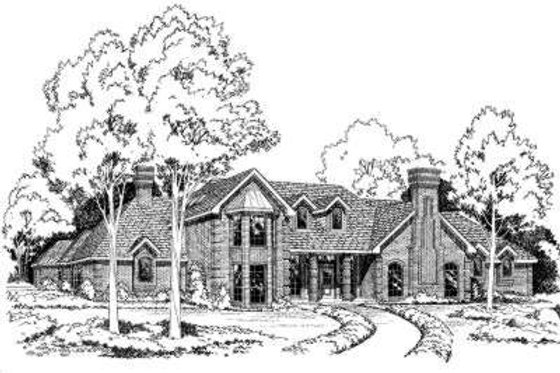 Exterior - Other Elevation for European House Plan #312-182 - 5 bed, 5 bath