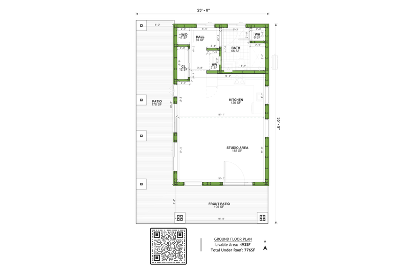 Home Plan - Floor Plan - Main Floor for Craftsman House Plan #1106-23, 1 bath