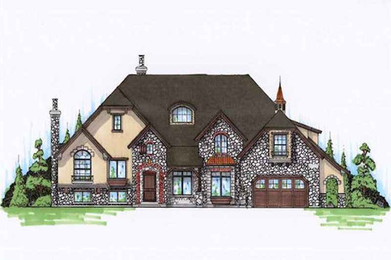 Dream House Plan - European Exterior - Front Elevation Plan #5-408