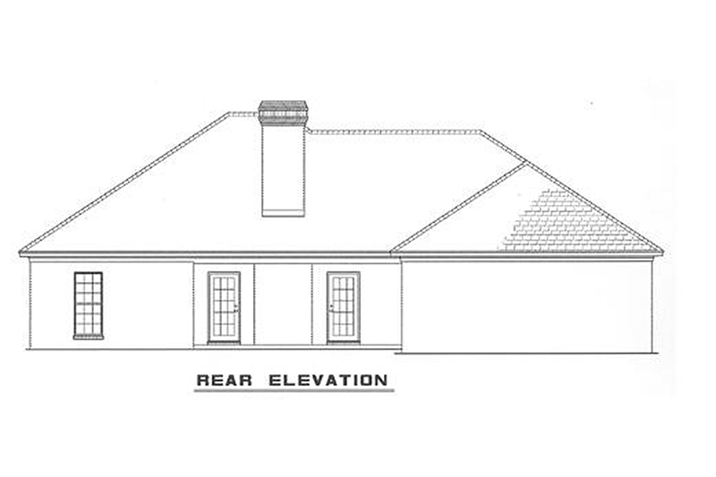 Dream House Plan - Exterior - Rear Elevation for European House Plan #17-1033 - 4 bed, 2 bath