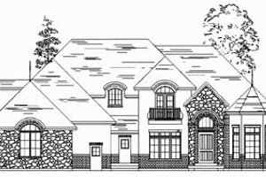 European Exterior - Front Elevation Plan #5-212