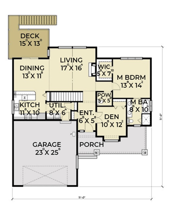 Craftsman Floor Plan - Main Floor Plan #1070-17