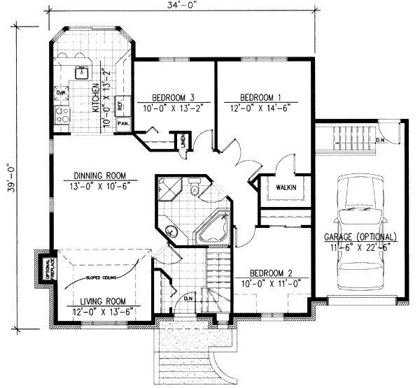 European Floor Plan - Main Floor Plan #138-160
