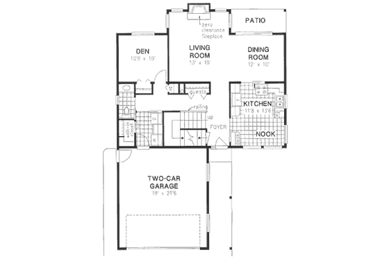 Floor Plan - Main Floor for Traditional House Plan #18-9105 - 4 bed, 2.5 bath