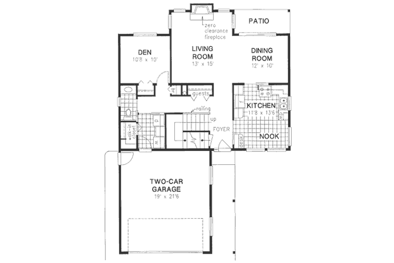 Home Plan - Floor Plan - Main Floor for Traditional House Plan #18-9105 - 4 bed, 2.5 bath