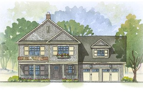 Exterior - Front Elevation for Farmhouse House Plan #901-51 - 3 bed, 2.5 bath
