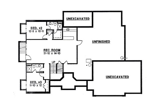 Floor Plan - Lower Floor for Traditional House Plan #67-787 - 4 bed, 4 bath