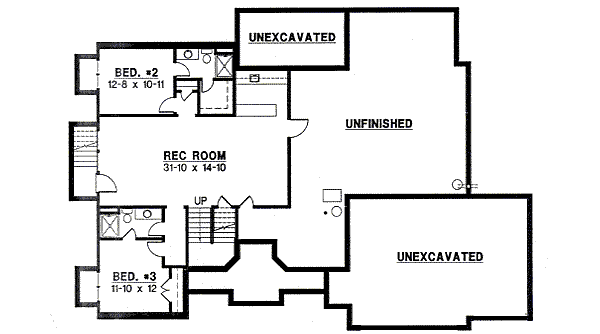 Traditional Floor Plan - Lower Floor Plan #67-787