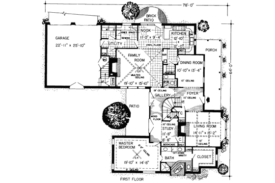 Floor Plan - Main Floor for Country House Plan #312-191 - 3 bed, 3.5 bath