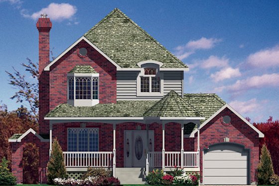 Exterior - Front Elevation for Victorian House Plan #138-354 - 2 bed, 1.5 bath