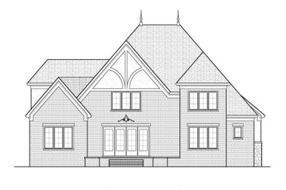 Exterior - Rear Elevation for European House Plan #413-857 - 4 bed, 3.5 bath