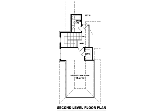 Floor Plan - Upper Floor for European House Plan #81-1335 - 3 bed, 3 bath