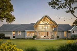 Exterior - Rear Elevation for Farmhouse House Plan #935-30 - 4 bed, 3 bath