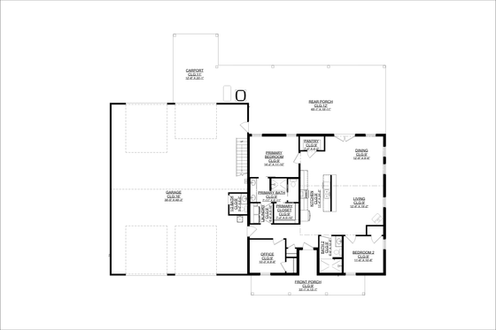 Floor Plan - Main Floor for Barndominium House Plan #1127-14 - 3 bed, 2.5 bath