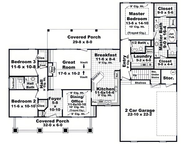 House Blueprint - Farmhouse Floor Plan - Main Floor Plan #21-623