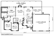 Bungalow Style House Plan - 4 Beds 3.5 Baths 2553 Sq/Ft Plan #70-980 