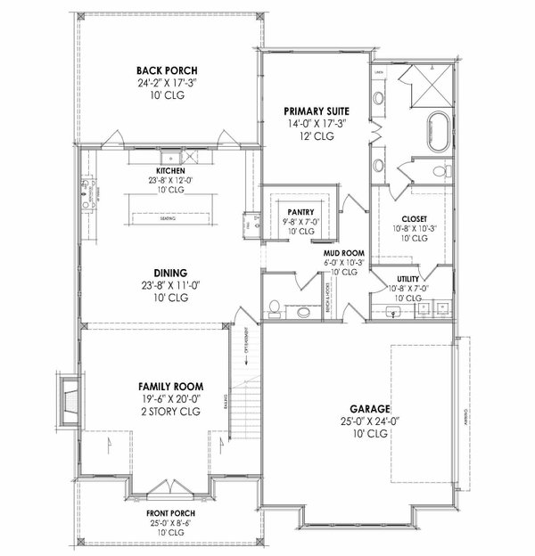 Dream House Plan - Farmhouse Floor Plan - Main Floor Plan #1096-120