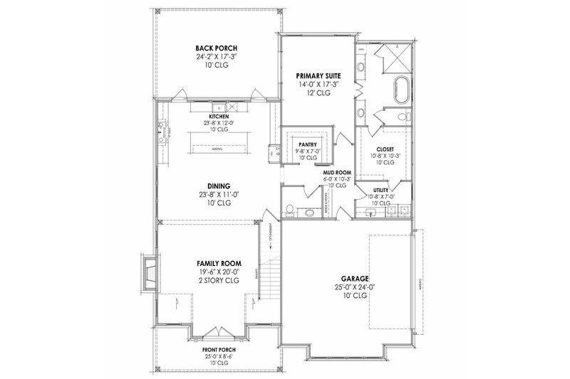 Home Plan - Floor Plan - Main Floor for Farmhouse House Plan #1096-120 - 4 bed, 3.5 bath