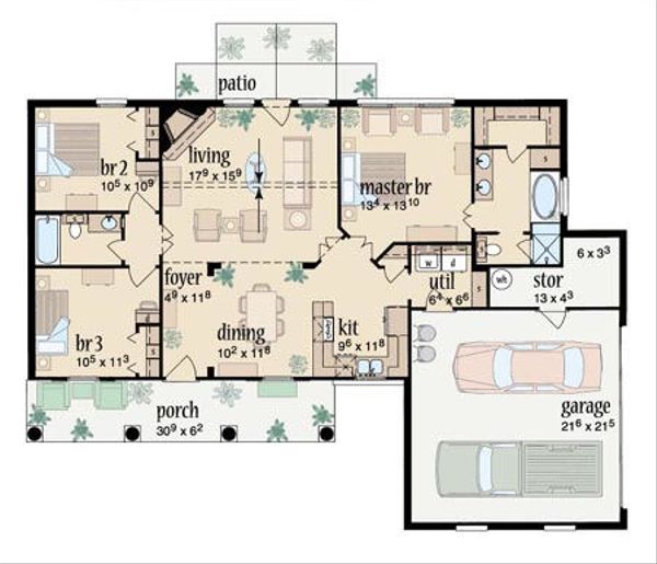 Country Floor Plan - Main Floor Plan #36-113