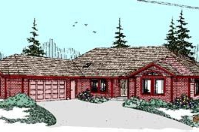 Architectural House Design - Ranch Exterior - Front Elevation Plan #60-261