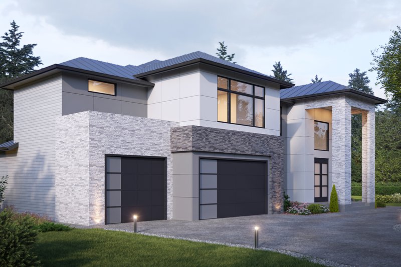 House Design - Exterior - Front Elevation 3 for Contemporary House Plan #1066-277 - 4 bed, 4.5 bath