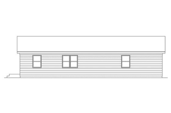 Exterior - Rear Elevation for Ranch House Plan #57-532 - 4 bed, 2 bath