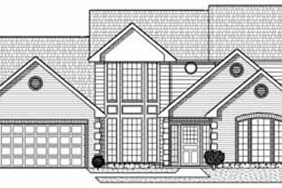 Exterior - Front Elevation for Traditional House Plan #65-128 - 4 bed, 3.5 bath